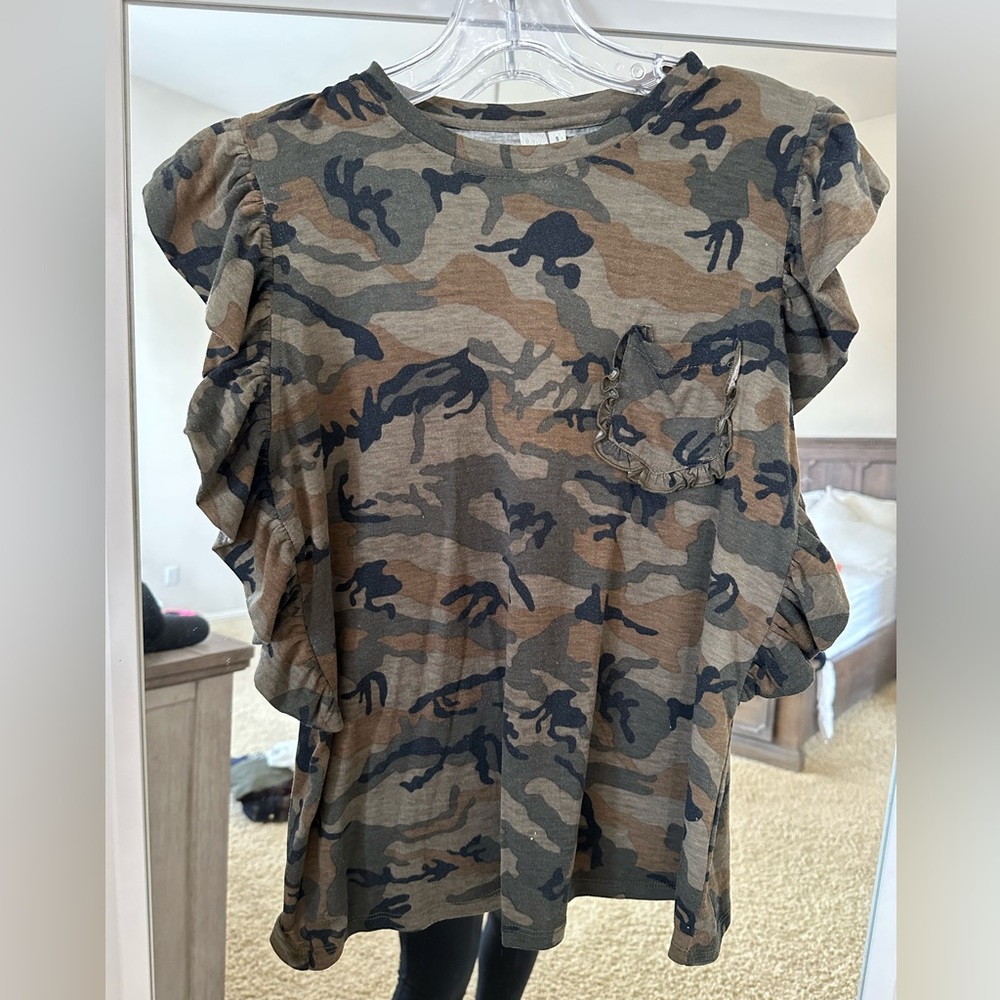 Shop Talulah Flutter Sleeve Camo Tee